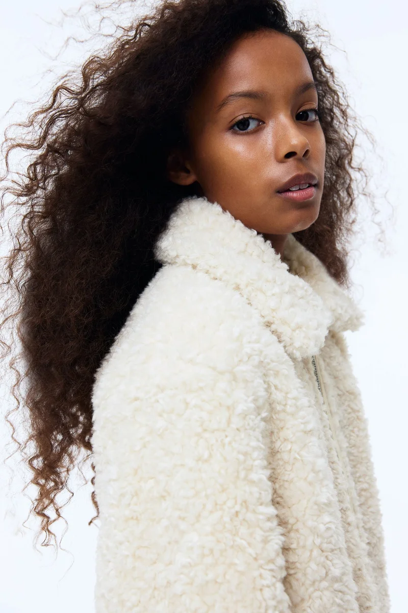 اتش اند ام جاكيت من نسيج تيدي